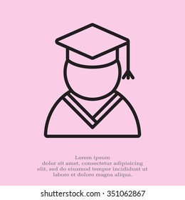 Graduation cap line icon