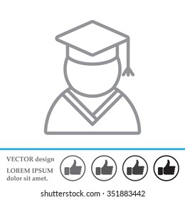 Graduation cap line icon