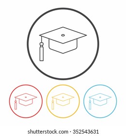 Graduation cap line icon