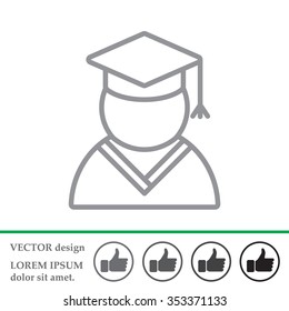 Graduation cap line icon