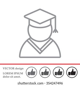 Graduation cap line icon