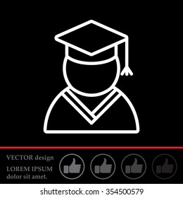 Graduation cap line icon