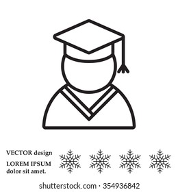 Graduation cap line icon