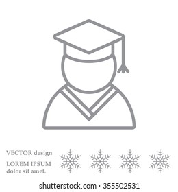 Graduation cap line icon