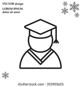 Graduation cap line icon