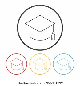 Graduation cap line icon