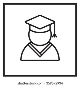 Graduation cap line icon