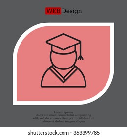 Graduation cap line icon