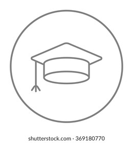 Graduation cap line icon.