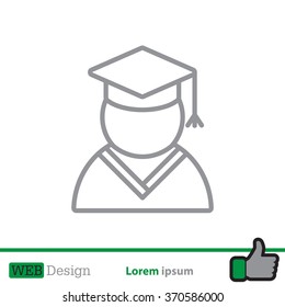 Graduation cap line icon