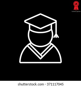 Graduation cap line icon