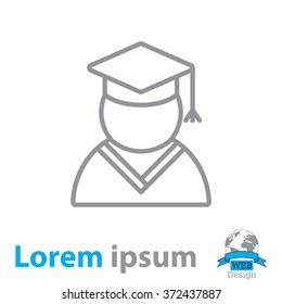 Graduation cap line icon