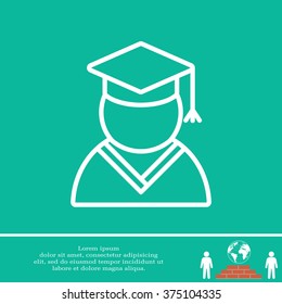 Graduation cap line icon