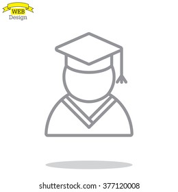 Graduation cap line icon
