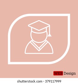 Graduation cap line icon
