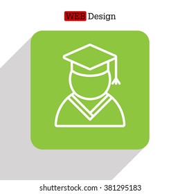 Graduation cap line icon