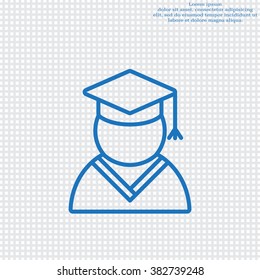 Graduation cap line icon