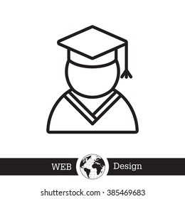 Graduation cap line icon