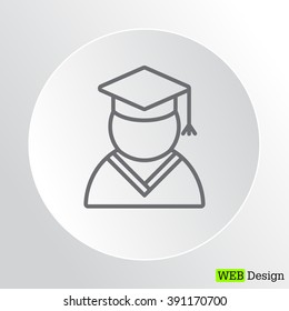 Graduation cap line icon