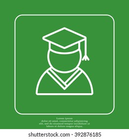Graduation cap line icon