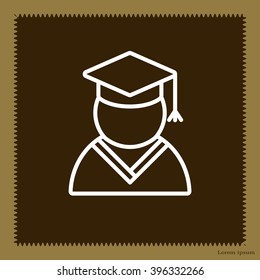 Graduation cap line icon
