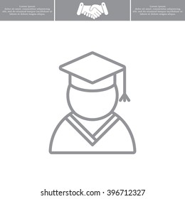 Graduation cap line icon