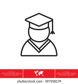 Graduation cap line icon