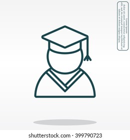 Graduation cap line icon