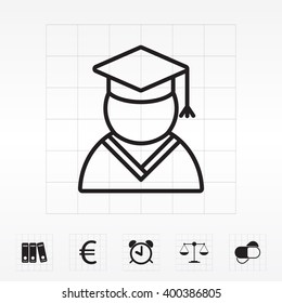 Graduation cap line icon