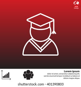 Graduation cap line icon