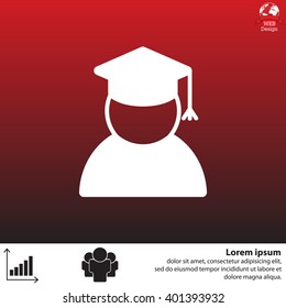 Graduation cap line icon