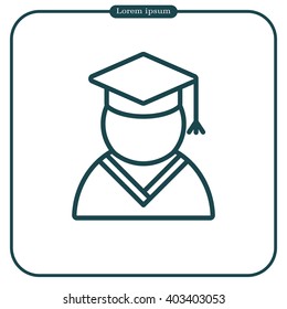 Graduation cap line icon