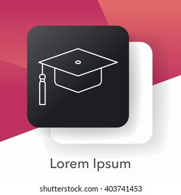 Graduation cap line icon