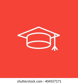 Icono de línea de límite de graduación.