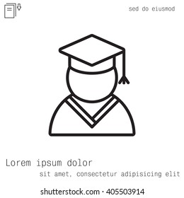 Graduation cap line icon