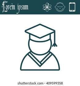 Graduation cap line icon