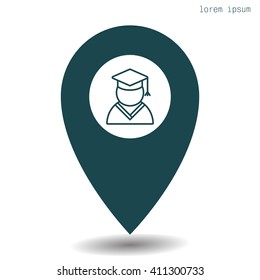 Graduation cap line icon