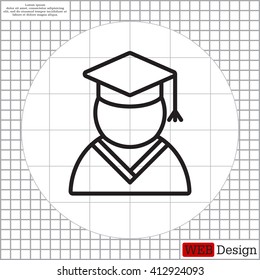 Graduation cap line icon