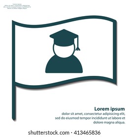 Graduation cap line icon