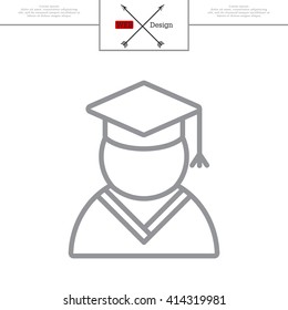 Graduation cap line icon