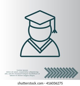 Graduation cap line icon