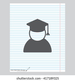 Graduation cap line icon