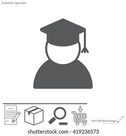 Graduation cap line icon