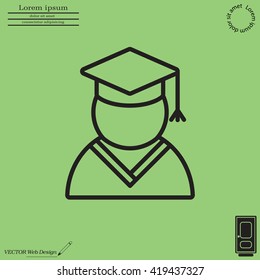 Graduation cap line icon