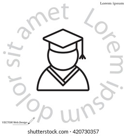 Graduation cap line icon