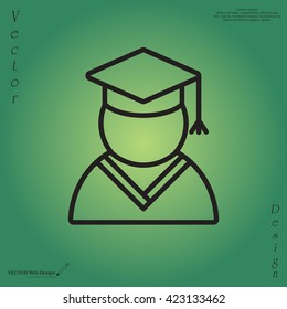 Graduation cap line icon