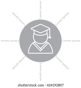 Graduation cap line icon