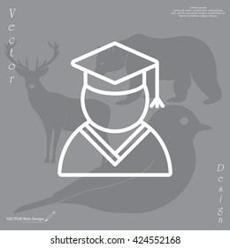 Graduation cap line icon