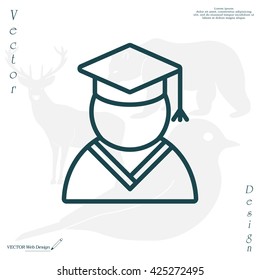 Graduation cap line icon