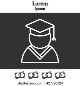 Graduation cap line icon